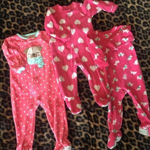 Girls footie pajamas sizes 12-24 months
